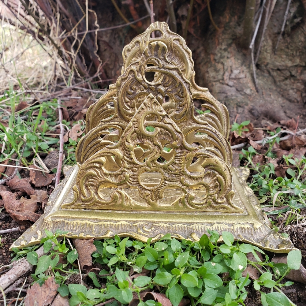Vintage Brass Mail Paper Organizer